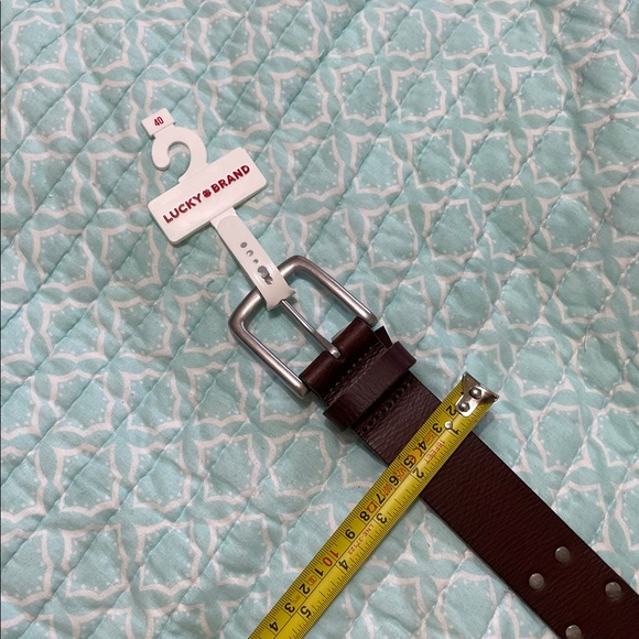 Lucky  Brand double silver grommet, brown leather belt - Picture 6 of 6